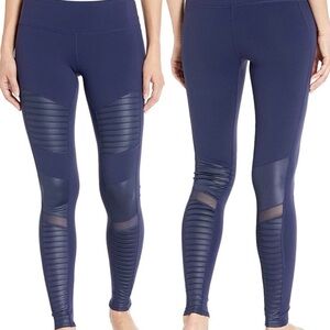 ALO Yoga Rich Navy / Glossy Navy Moto Leggings size M